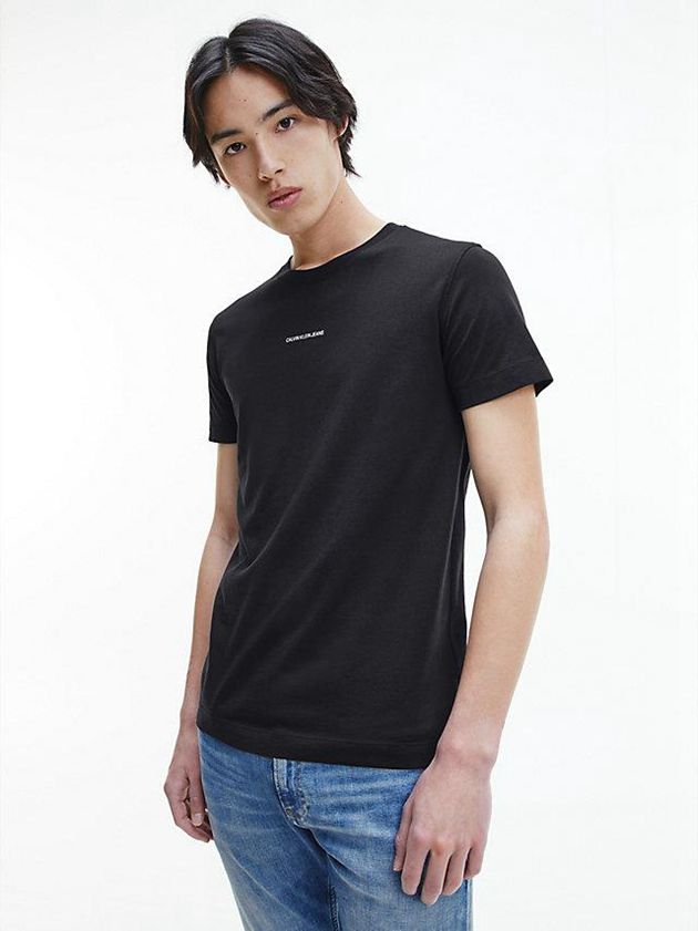 Calvin Klein USA Slim Cotton Mens T-Shirt Black 7314596-VA